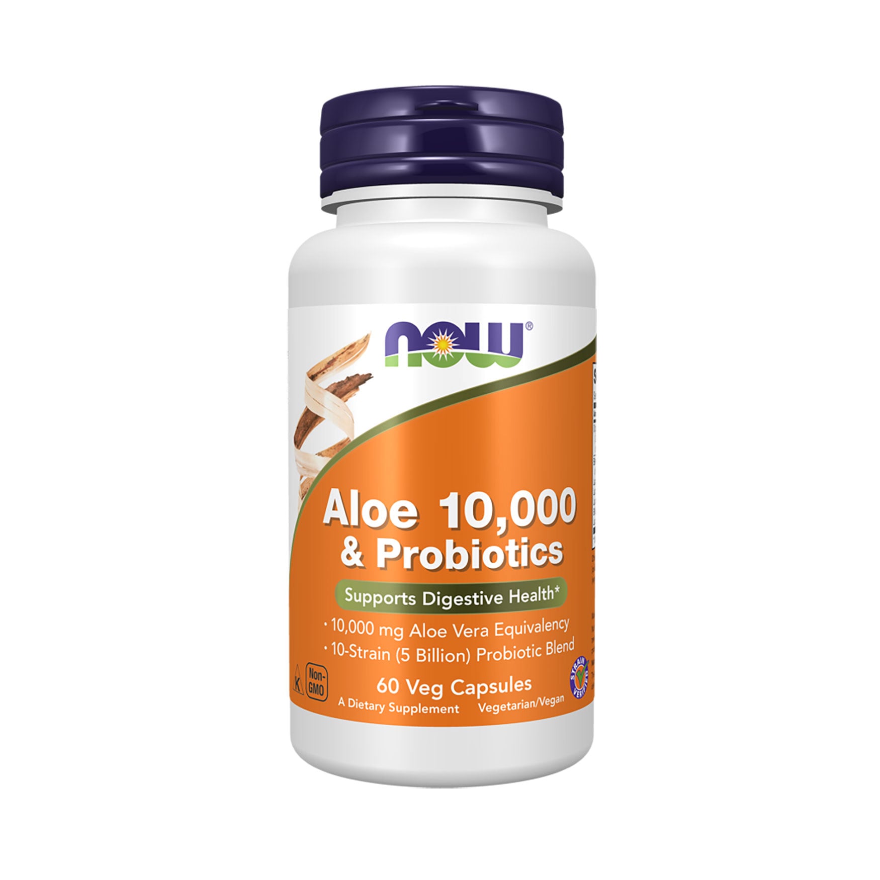 Алое 10 000 з пробіотиками NOW Foods Aloe 10 000 &amp; Probiotics, 60 капсул