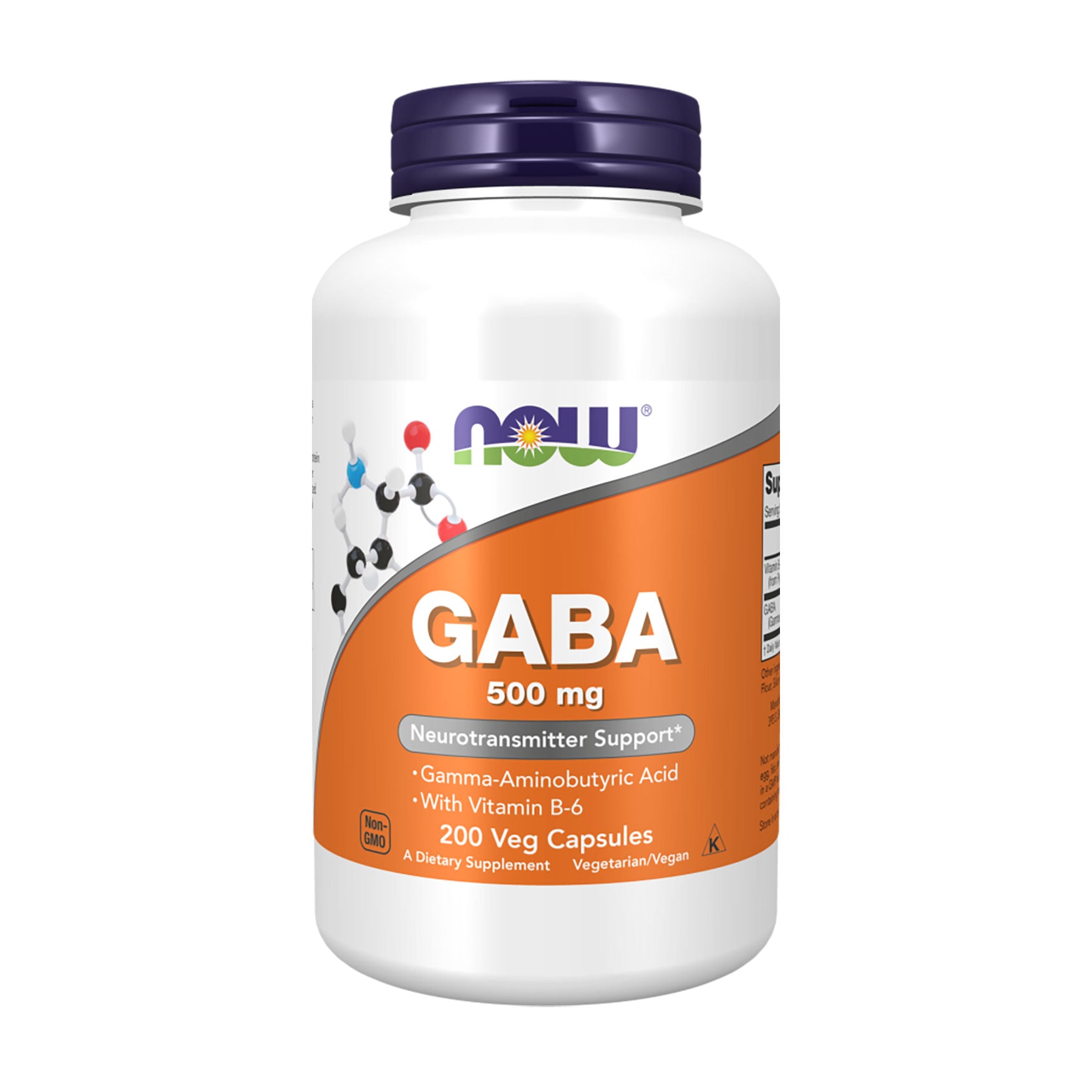 Гамма-аміномасляна кислота NOW foods GABA 500 мг, 200 гелевих капсул