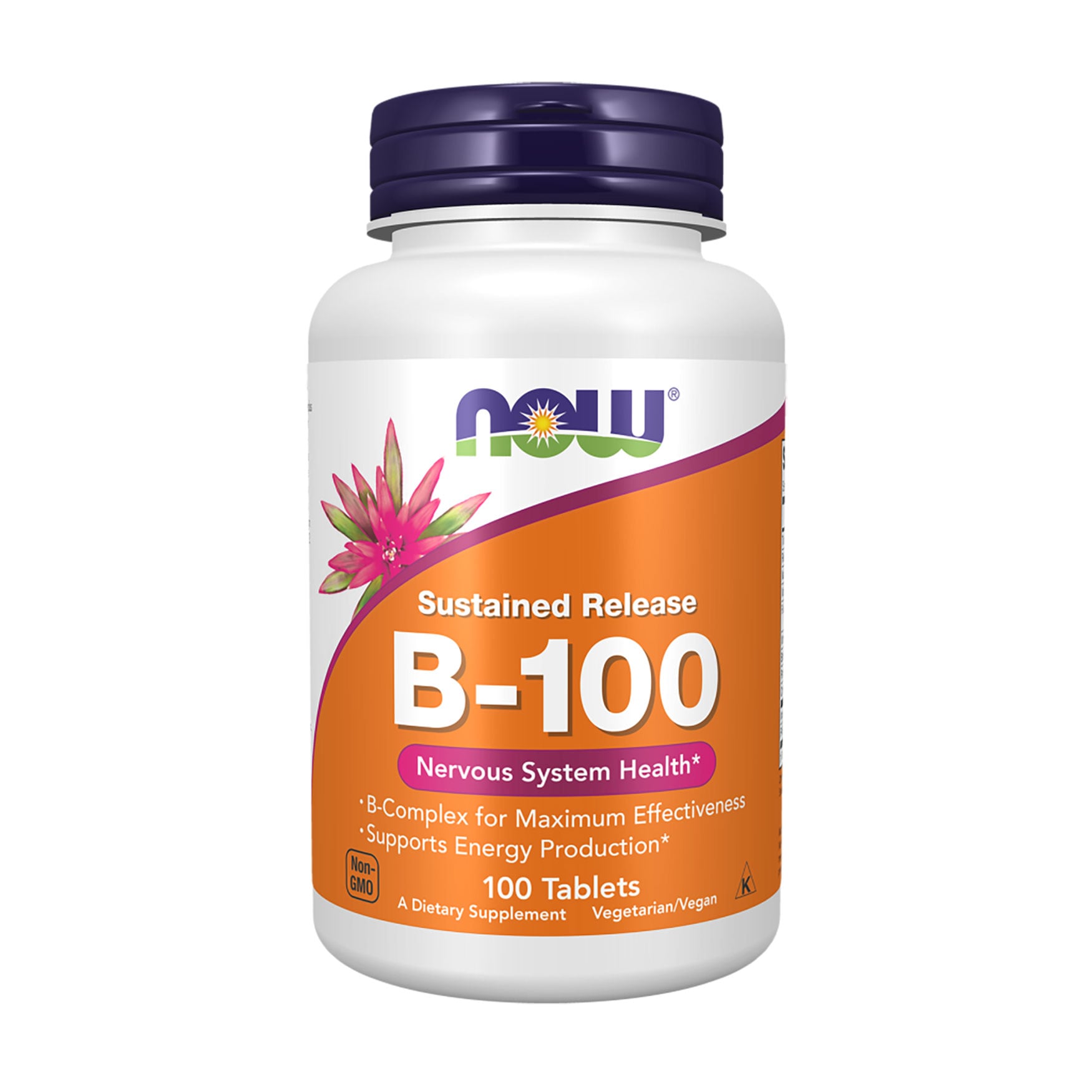 Комплекс вітамінів уповільненого вивільнення NOW foods B-100, 100 таблеток